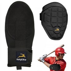 HolyElks 야구 슬라이딩 장갑 야구 장갑 소프트볼 가드 인체 공학적 디자인 기본 베이스 러닝용 손가락 보호 (블랙 02)