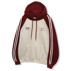 OCELOT [기모출시] A3 시즌 로고 배색 래글런 후드티 크림와인 278601