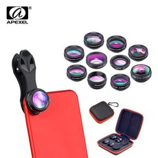 10 in 전화 카메라 키트 Fisheye 광각 망원경 플로우 필터 스마트 CPL 폰용 매크로, 1개