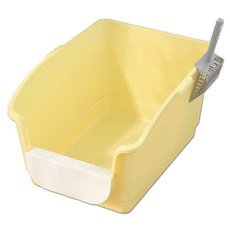 高包圍半封閉貓砂盆, 黃色, 1個