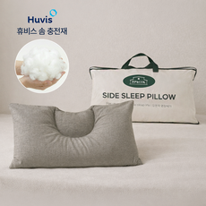 집앤콕 빨아쓰는 옆으로도 편한 휴비스 경추베개, 1개, 그레이