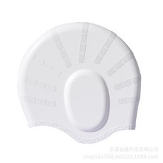 麗佳硅膠護耳泳帽專用男女通用遊泳帽純色防滑防水不勒頭長髮適用, 80g護耳帽白色, 1個
