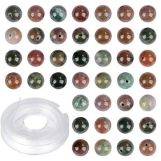 CMBYN 내추럴 스톤 DIY 황금 옵시디언 원형 구슬 8mm 100개 루즈 보석 구멍 1mm 팔찌 목걸이 귀걸이용 참 매끄러운, Indian Agate, 4mm, 1개