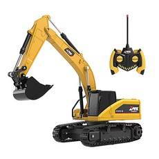 【Hi-toys】五通無線遙控挖土機/履帶式遙控怪手/合金工程車玩具(遠程操控/附充電電池), 1個, 黃色