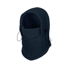 新款防風保暖帽子冬季戶外抓絨帽護臉保暖懞臉帽子騎行麵罩頭套, 藏青色, 1個