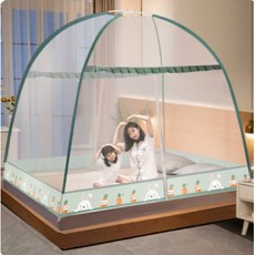 蒙古包蚊帳 免安裝 家用學生宿舍 2.0/1.8/1.5/1.2/1m床 防摔兒童折疊, 蘿蔔,1.0m（3.3英尺）床