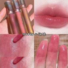 DR精選美妝平價店貝殻脣釉 鏡面水光 高顔值 學生黨 素顔 啞光霧麵 絲絨 不掉色 不沾杯 口紅, 1個, 704#甜心辣妹