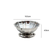 台灣出貨 冰淇淋杯 不銹鋼 複古 高腳 甜品 布丁杯 冰淇淋 奶凍碗, 1個, 無桿蓮花杯, 無桿蓮花杯
