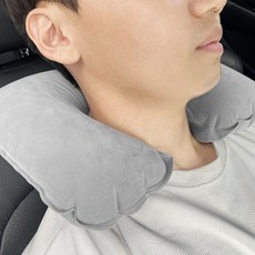 휴대용 u자형 에어 목 베개 쿠션 캠핑 차박 캠핑베개 에어베개 에어목쿠션, 소형, 핑크, 소형 핑크