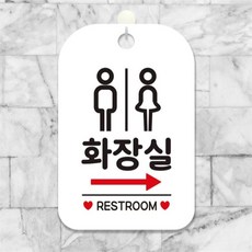 화장실 우측 남녀 사각안내판 알림판 화이트 상가건물 학원 식당 dba457hE