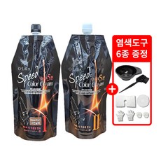 올가 스피드 오징어먹물 염색약 500ml, 자연갈색+6종도구세트, 1개