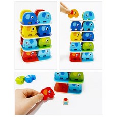 유치원교구 코끼리블럭쌓기 컬러원목퍼즐 남아 창의성, 1개