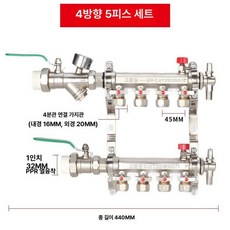 가스 보일러 분배기 난방 교체 분수기 부속 가리개 부품, 4 로드 5종 세트