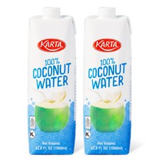 카르타 100% 천연 코코넛 워터, 2개, 1L
