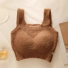 秋冬羊羔絨保暖內衣女壹體杯，舒適加絨加厚，無痕美背保暖內搭