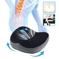메모리폼 기능성방석 바른자세 분산 골반 압력 치질방석 도넛방석 자세교정 남녀공용 메모리폼 기능성방석 차량용 사무실, 1개, 블랙