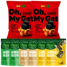 비비고(오리지널김스낵+포테이토김스낵+스위트콘김스낵+팝콘김치시즈닝), 2세트, 200g