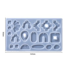 귀걸이 펜던트 실리콘 DIY 매력 에폭시 공예 에이 심장 몰드 수지 쥬얼리 크리 티브 금형 만들기, Geometry 13