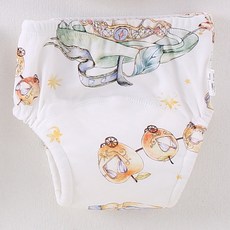 寶寶訓練褲純棉透氣可洗嬰兒布尿褲嬰兒隔尿內褲戒尿不溼如廁褲, 1個, 旋轉木馬