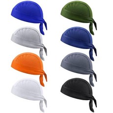 8피스 Do Rag 스컬 캡 반다나 모자 두 래그 비니 쿨링 땀 흡수 헤드 랩 사이클링 헬멧 라이너 남성 및 여성용 단색 8개