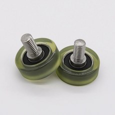 폴리우레탄 플라스틱 코팅 베어링 롤러 PU6083011C15L15 내마모성 무소음 베어링 휠 M8 스레드 고무 풀리 1 개, 1개