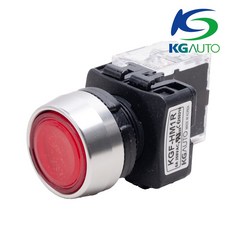 케이지오토 누름버튼 스위치 KGF-HM1R 22파이 적색 고급형, 1개