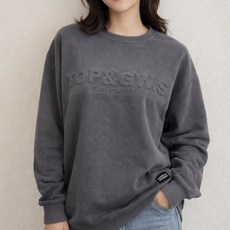 스탬프 레터링 여자 기모 맨투맨