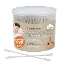 韓國 Perfection 紙軸嬰兒專用棉花棒 600支 細紙軸, 1罐