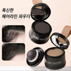 뭉침 없는 고운 입자 헤어라인 쉐딩 이마 라인 교정 빈모 커버 워터프루프 팡팡, 1개, 01# 내추럴 블랙