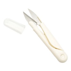 실밥 정리 제거 뚜껑 포함 안전 가위 투명캡 미니 쪽가위 아이보리