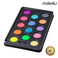 형광 유아 물감 어린이 채색 수채화물감 14색 그리기용품 수성물감 교구