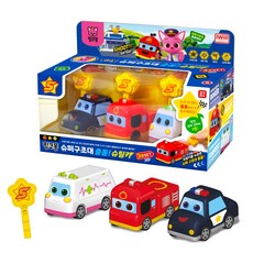 핑크퐁 슈퍼구조대 출동!슈팅카 3종set, 1개, 블랙+레드+화이트