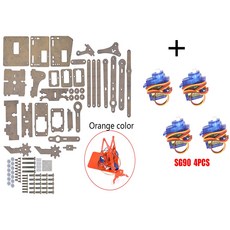 암 4 기계식 스팀 SG90 키트 프레임 DOF 암 않은 로봇 조작기 클로 프로그래밍 조립되지, Orange with 4 SG90