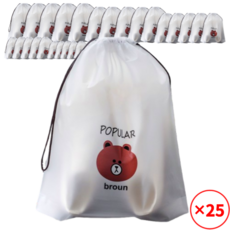 해피쇼핑 여행용 수납 정리 스트링 파우치 반투명 방수 복주머니 캐리어정리 이너백 5종세트