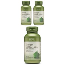 GNC 징코 빌로바 120mg 캡슐, 100정, 3개