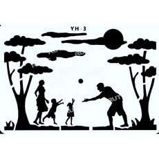 YH 3 型染版 蝶古巴特diy 簍空模板 塗鴉模版 繪畫模版, 1個, A40-0217