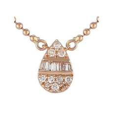LB 익스클루시브 중고 14K 로즈 골드 다이아몬드 펜던트 네크리스