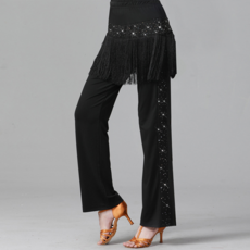 스타룩 라틴 댄스 반짝이 프린지 팬츠