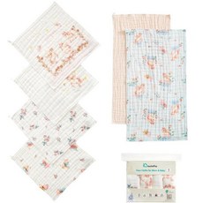 IBESTOPIA 6팩 아기 수건 및 긴 타월 아기 및 엄마를 위한 100% 면 모슬린 페이스 타월 매우 부드러운 신생아 필수품 선물 상자 포함 남아 및 여아용 (마법의, 유니콘 요정 (핑크 & 블루), 1