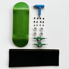 핸드메이드 지판 세트 34mm 데크 핑거 스케이트 보드 트럭 미니 CNC, green, 1개