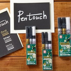 사쿠라 메탈릭 유성펜 건담마커-펜터치 3본세트, 2.0mm Medium