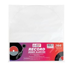 SpinTunes 비닐 슬리브 투명 비닐 레코드 슬리브 100개 팩 두께 32.4cm x 31.8cm(12.75인치 x 12.5인치) 플라스틱 앨범 커버 정전기 방지 방, 100 INNER SLEEVES