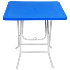 지오리빙 접이식 플라스틱 사각 테이블, 블루