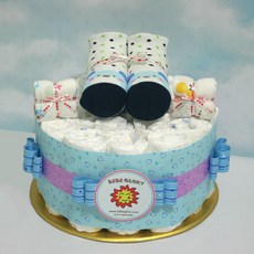 친구아기 베이비샤워파티 탄생 출산 100일째만남 셀프돌잔치 선물 기저귀케이크, 20개, 남아용