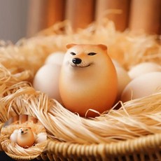 시바견계란 시바달걀 쓸데없는 킹받는 선물 시바이누, 딱딱이, 1개