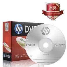 [HP] DVD-R 4.7GB 16배속 SLIMCASE 10장PACK/공DVD, 상세 설명 참조, 1개