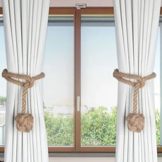 대마 커튼 타이 공 모양 홀드백 코티나스 홀더 Vorhang 티백 니트 수제 로프 클립 야외 홈 장식, 04 2PCS Hemp