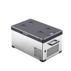 30L 車家兩用 壓縮機冰箱 數位面板 快速製冷 精準控溫 低功耗 低噪音, 黑色+銀色, 30L車家兩用冰箱