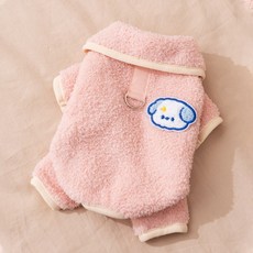 숑숑펫 반려동물 강아지 패치 벨벳 뽀글이 컬러 올인원, 1개, 핑크