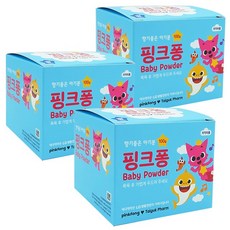 핑크퐁 베이비 파우더 3통(증정 에브리데이 마스크 소형 10매 개별포장), 100g